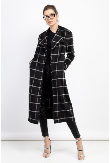 Black grid coat